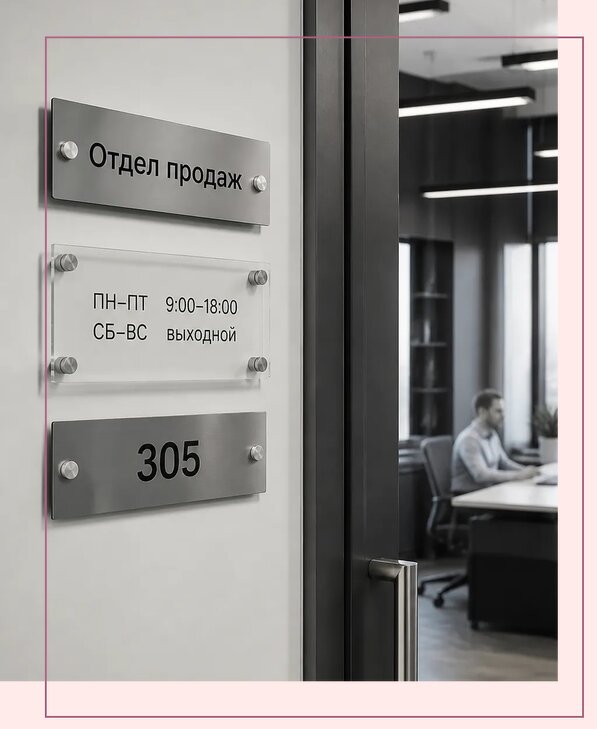 Офисные таблички на дверь в Полевской по цене от 5030 р. | Аванза-Плв