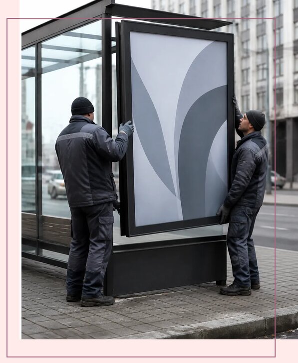 Изготовление и монтаж рекламы на ситиформатах под ключ в Полевской